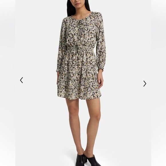 NWT THEORY Gathered Shirt Dress in Floral Silk Crepe XL - Picture 15 of 15